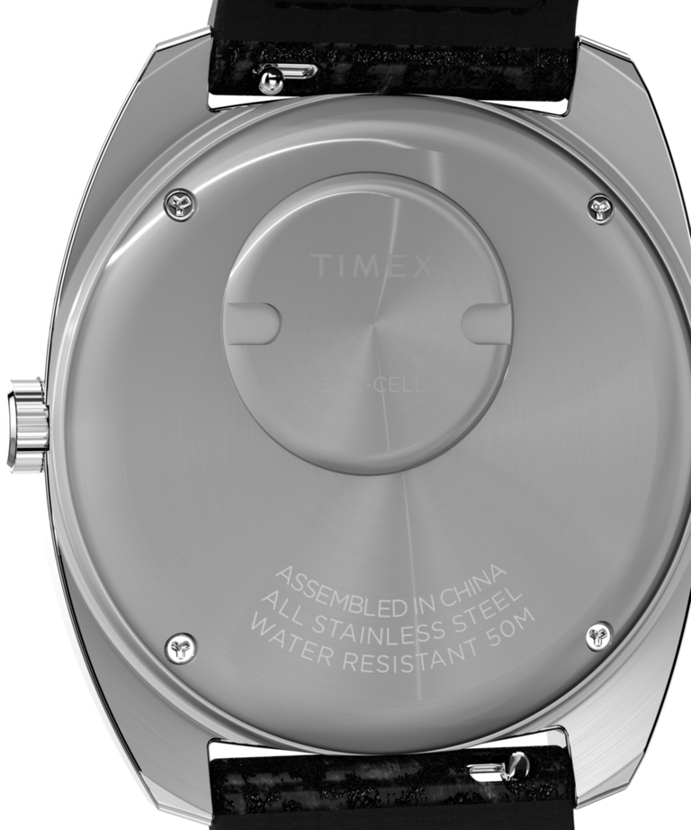 TW2W44700 Q Timex 1978 Day/Date 37.5mm Leather Strap Watch Caseback Image