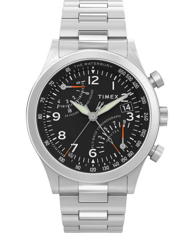 TW2W47800 Waterbury Traditional Fly Back Chronograph 43mm Stainless Steel Bracelet Watch Primary Image