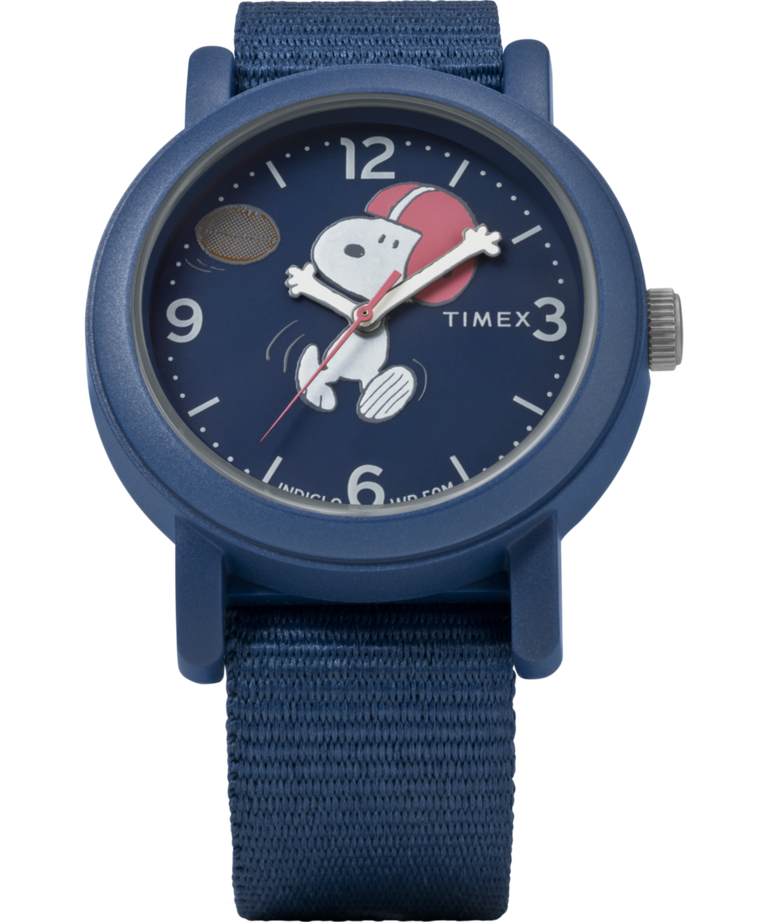 TW2W48500 Timex x Peanuts Snoopy Football 40mm Fabric Strap Watch Alternate Image 1