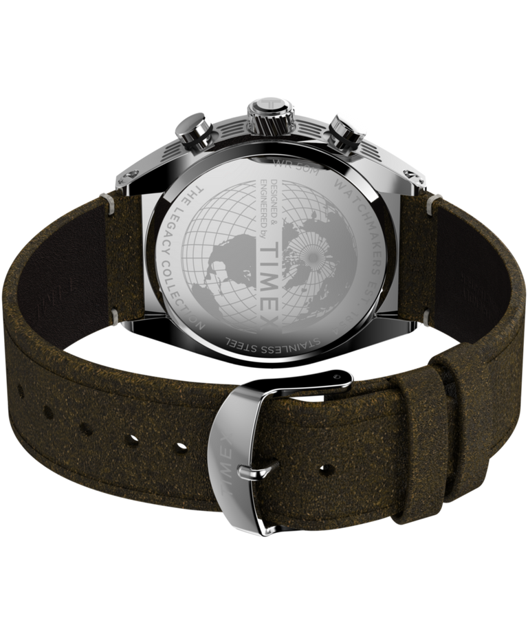 TW2W50100 Timex Legacy Tonneau 42mm Leather Strap Watch Caseback with Attachment Image