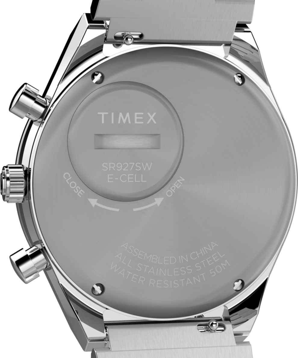 Q Timex Chronograph 40mm Stainless Steel Bracelet Watch