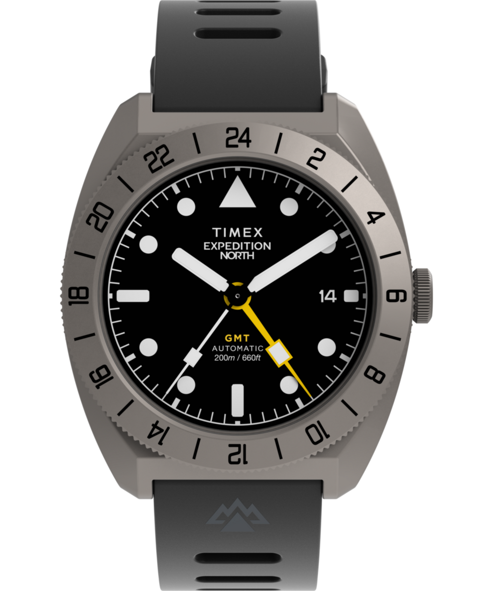 Expedition GMT Titanium Automatic 41mm Silicone Strap Watch TW2W53000 Timex UK