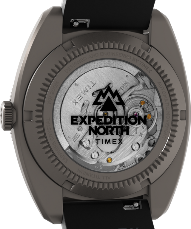 TW2W53000 Expedition® Pioneer Titanium Automatic GMT 41mm Silicone Strap Watch Caseback Image