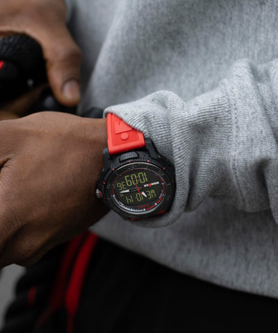 TW2W53700 TIMEX® IRONMAN® Adrenaline Ana-digi 46.5mm PU Strap Watch  Alt Wrist Shot 1 Image
