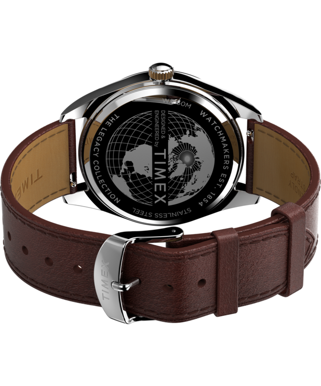 TW2W57200 Timex Legacy 41mm Leather Strap Watch  Caseback with Attachment Image
