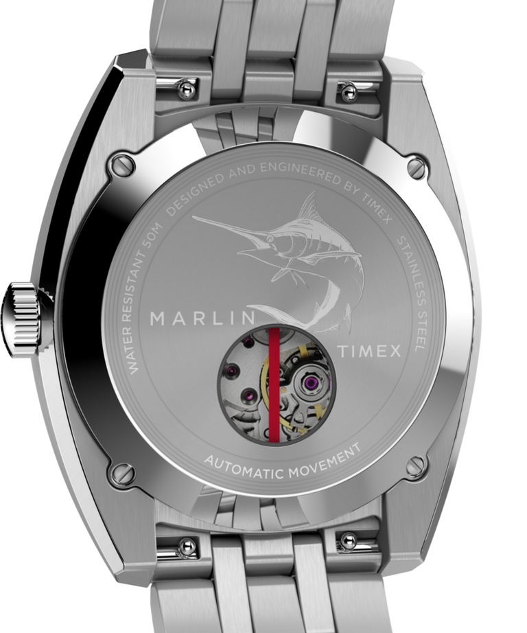 TW2W58800 Marlin® Automatic 39mm Stainless Steel Bracelet Watch Caseback Image