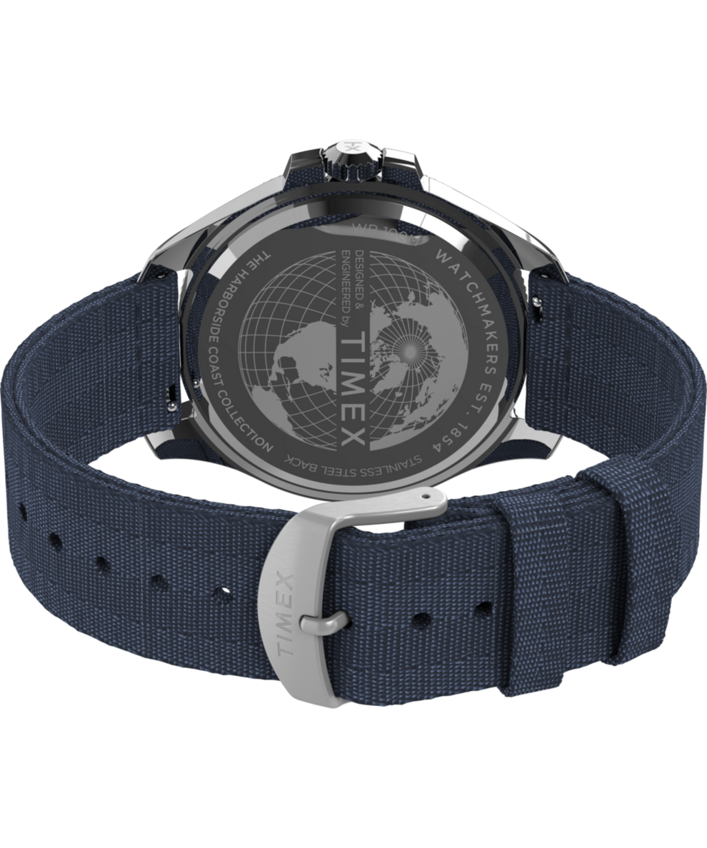 TW2W62700 Harborside Coast 44mm Recycled Fabric Strap Watch  Caseback with Attachment Image