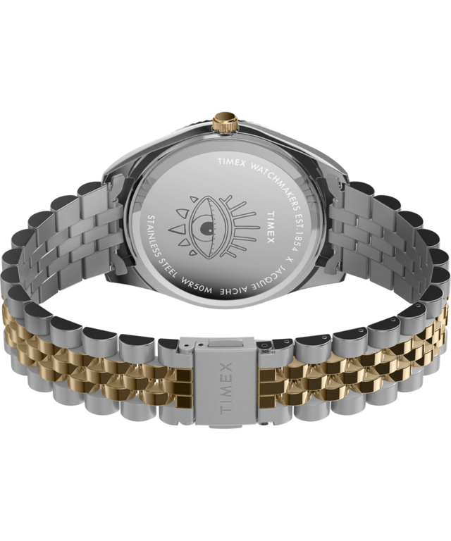 TW2W63600 Timex x Jacquie Aiche 36mm Stainless Steel Bracelet Watch Caseback with Attachment Image