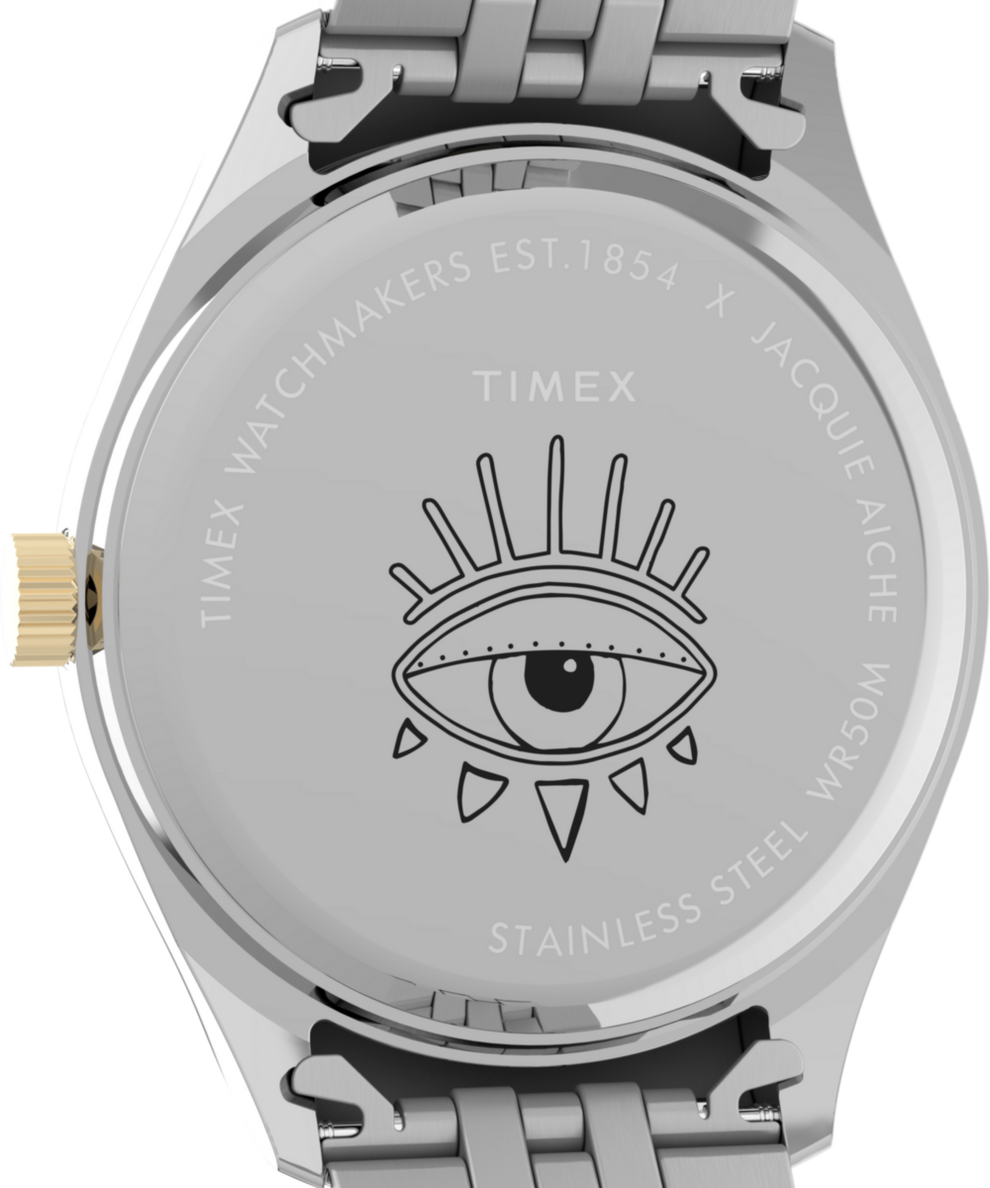 TW2W63700 Timex x Jacquie Aiche Musings 36mm Stainless Steel Bracelet Watch Caseback Image