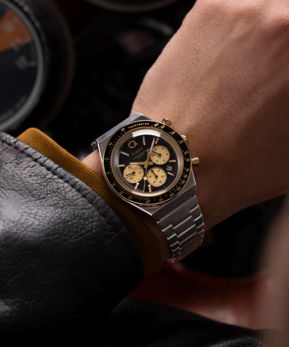 Q Timex® Chronograph 40mm Stainless Steel Bracelet Watch