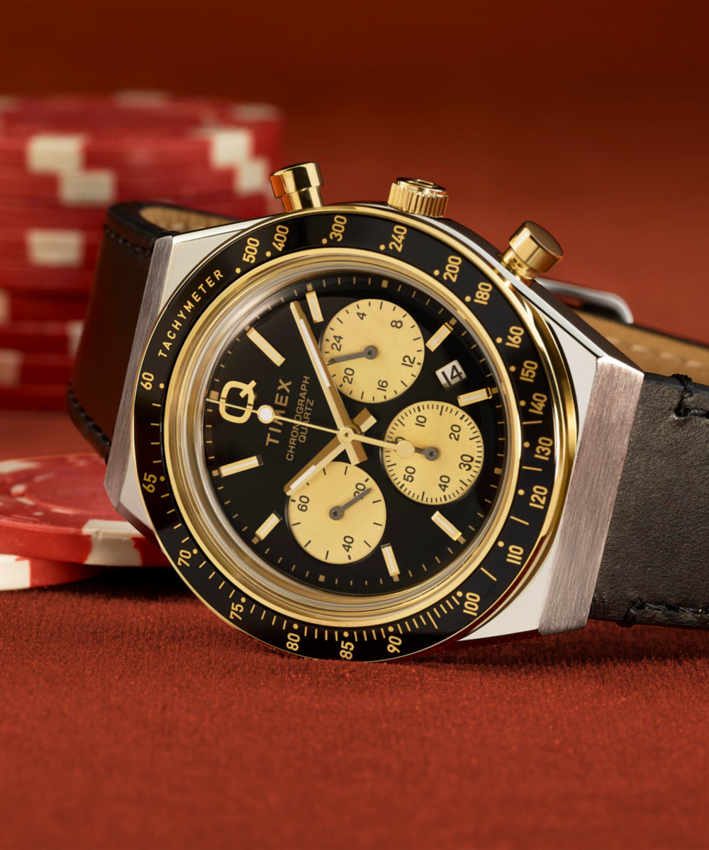 Q Timex® Chronograph 40mm Leather Strap Watch - TW2W64300
