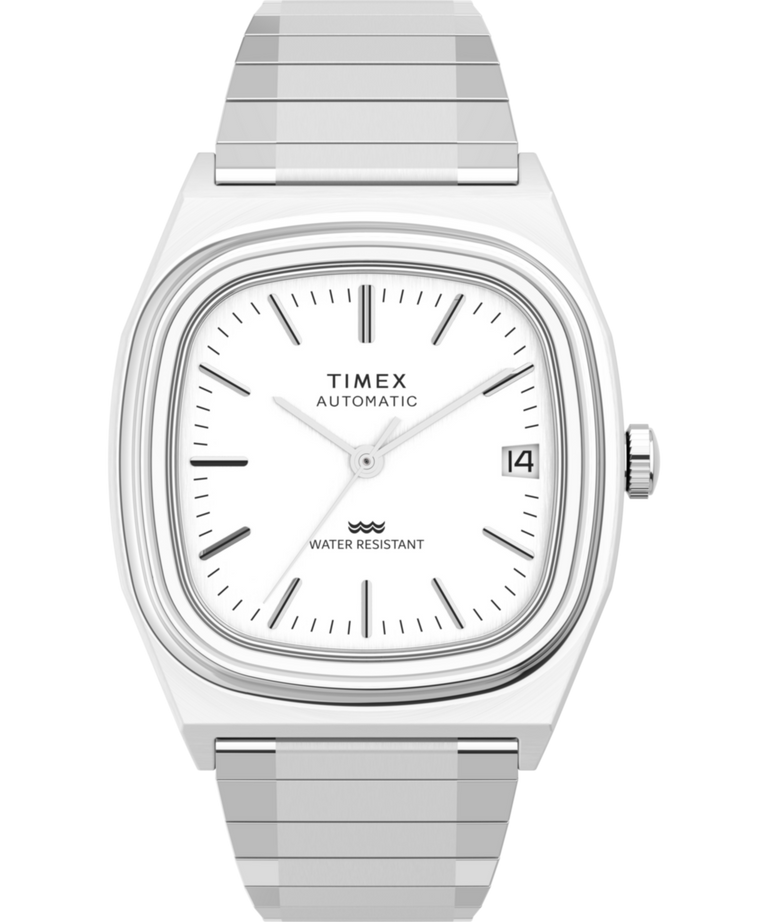 Timex Automatic 1983 E Line Reissue 34mm Stainless Steel Expansion Band Watch