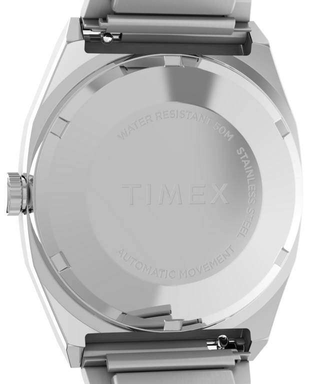 TW2W70800 Timex® Automatic 1983 E-Line Reissue 34mm Stainless Steel Expansion Band Watch  Caseback Image