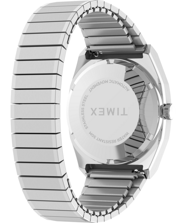 TW2W70800 Timex® Automatic 1983 E-Line Reissue 34mm Stainless Steel Expansion Band Watch  Caseback with Attachment Image