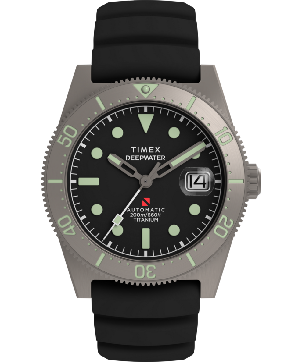 Deepwater Reef 200 Titanium Automatic 41mm Synthetic Rubber Strap Watc TW2W73800 Timex UK