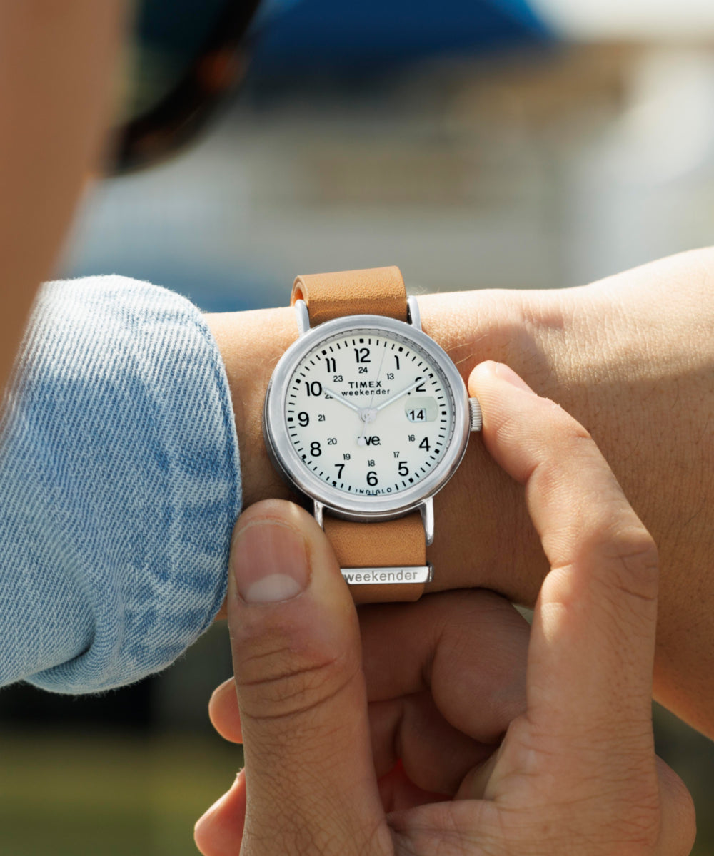 Weekender 37mm Leather Strap Watch - TW2W86500 | Timex UK