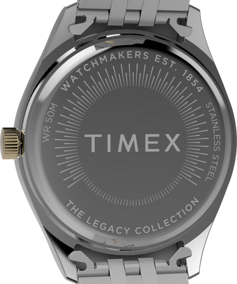 TW2W87400 Timex Legacy 36mm Stainless Steel Bracelet Watch   Caseback Image