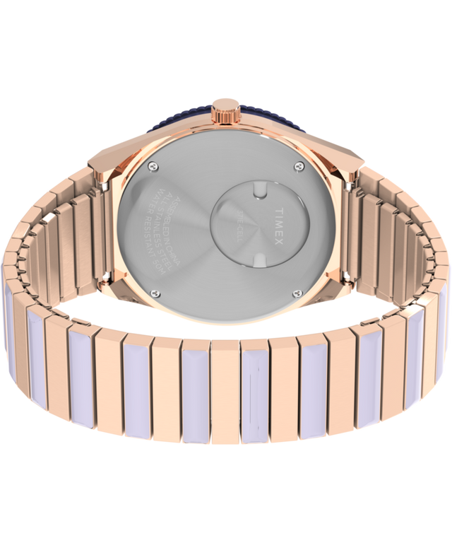 TW2W87700 Q Timex® 36mm Stainless Steel Expansion Band Watch  Caseback with Attachment Image