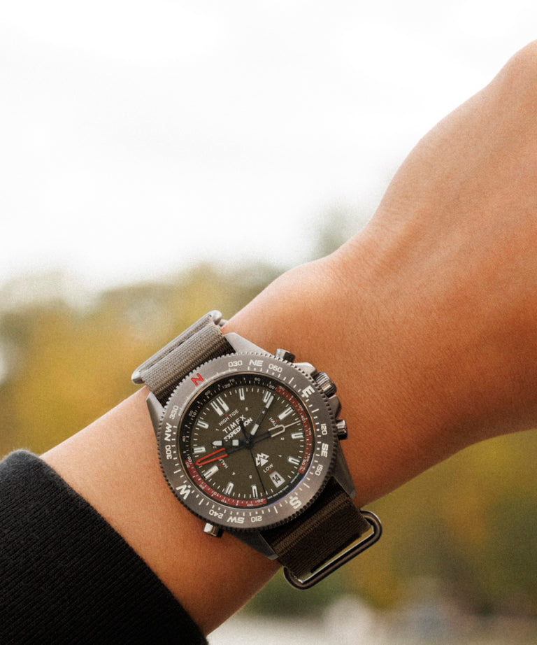 TW2W91100 Expedition Tide-Temp-Compass 43mm Fabric Strap Watch Primary Wrist Image