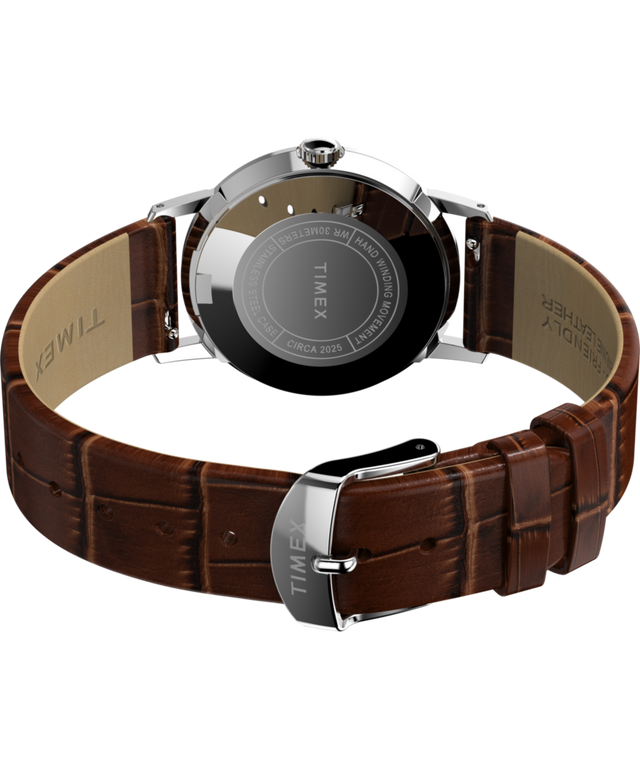 TW2W93300 Marlin® Hand-Wound 34mm Leather Strap Watch Caseback with Attachment Image