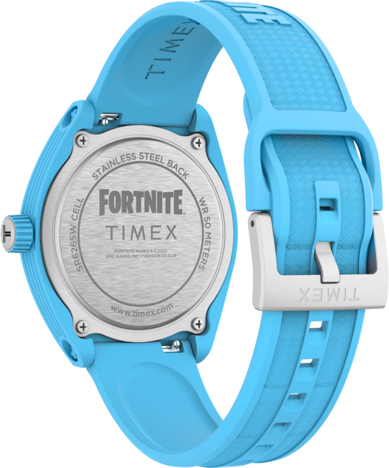 TW2W96900 Timex Urban Pop x Fortnite® 40mm Bio-TPU Strap Watch  Caseback with Attachment Image