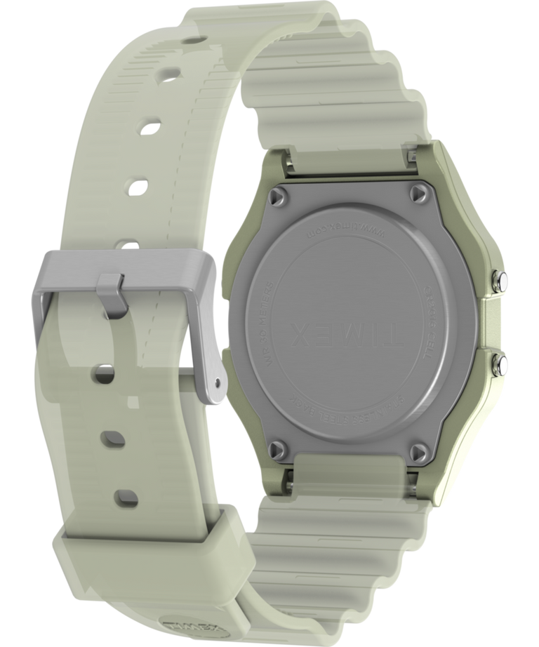 TW2Y02600 Timex T80 Glow in the Dark 34mm Resin Strap Watch Caseback with Attachment Image
