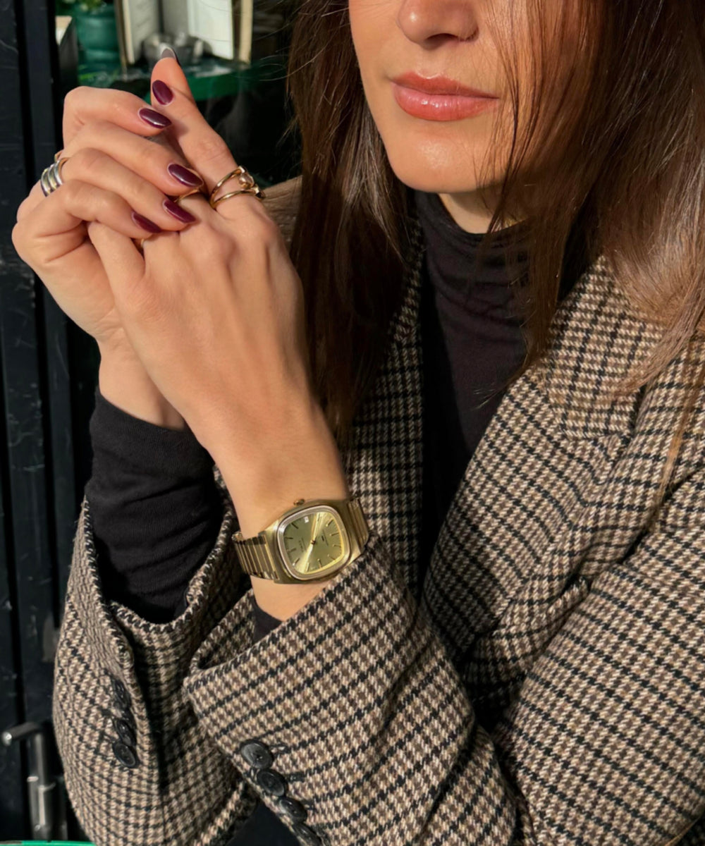 Timex® Automatic 1983 E Line Reissue 34mm Gold-Tone Expansion Band