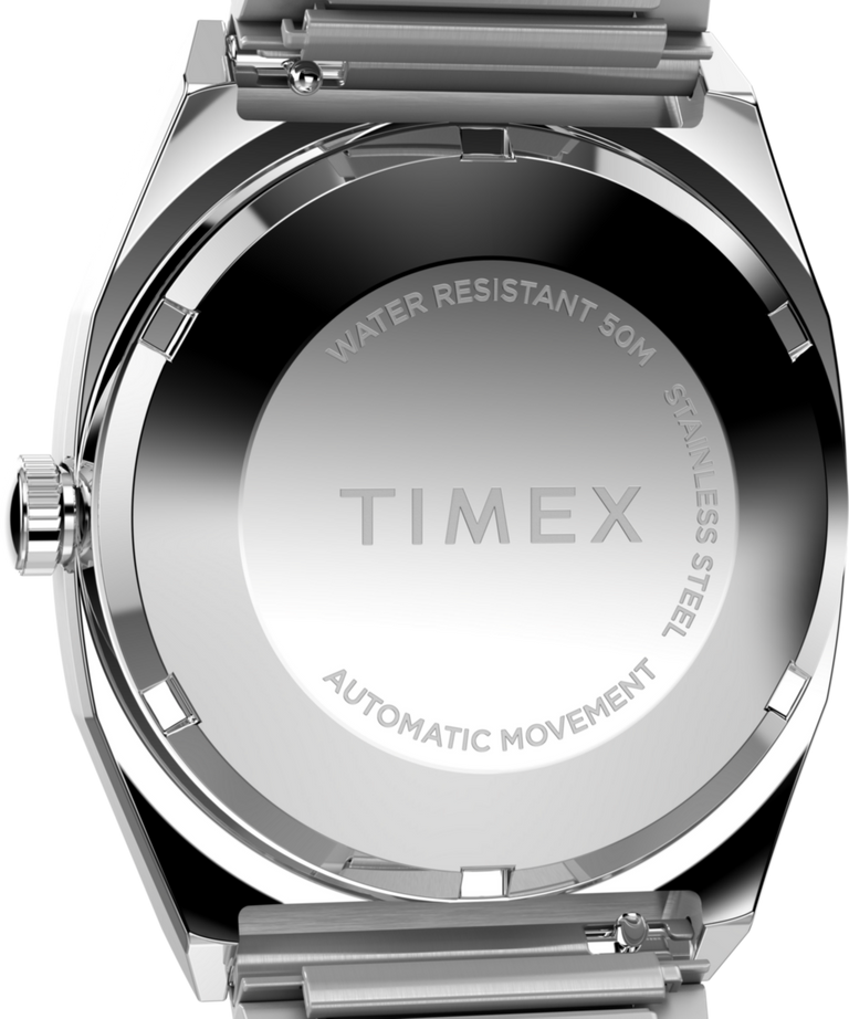 TW2Y07400 Timex® Automatic 1983 E Line 34mm Stainless Steel Expansion Band Watch Caseback Image