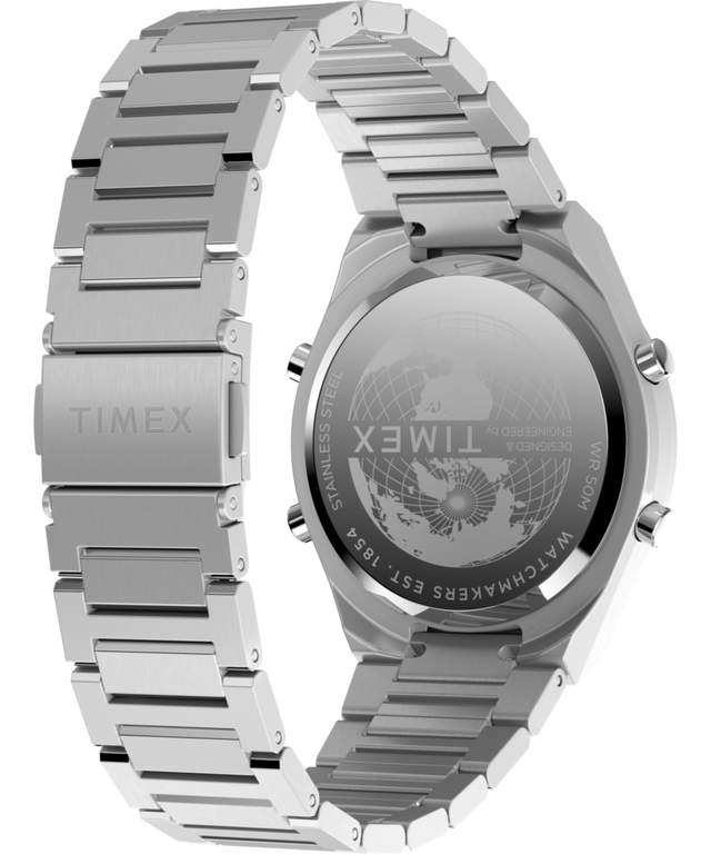 TW2Y09800 Q Timex® Q80 Continental 39mm Stainless Steel Bracelet Watch Caseback with Attachment Image