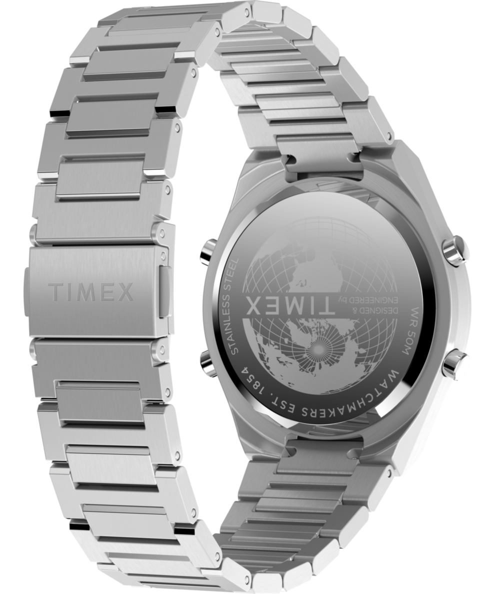 TW2Y09800 Q Timex® Q80 Continental 39mm Stainless Steel Bracelet Watch Caseback with Attachment Image