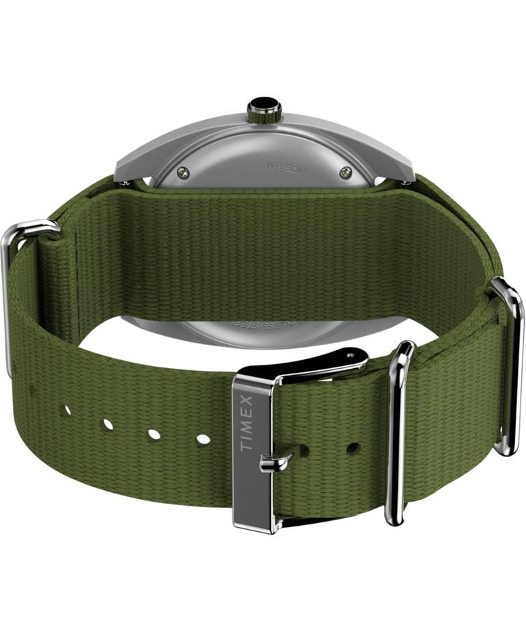 TW2Y11500 Timex x Worn & Wound 37mm Fabric Strap Watch Caseback with Attachment Image