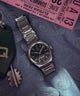 TW2Y12100 Q Timex® Continental GMT 39mm Stainless Steel Bracelet Watch Campaign Key Silhouettes (Beauty shots) Image