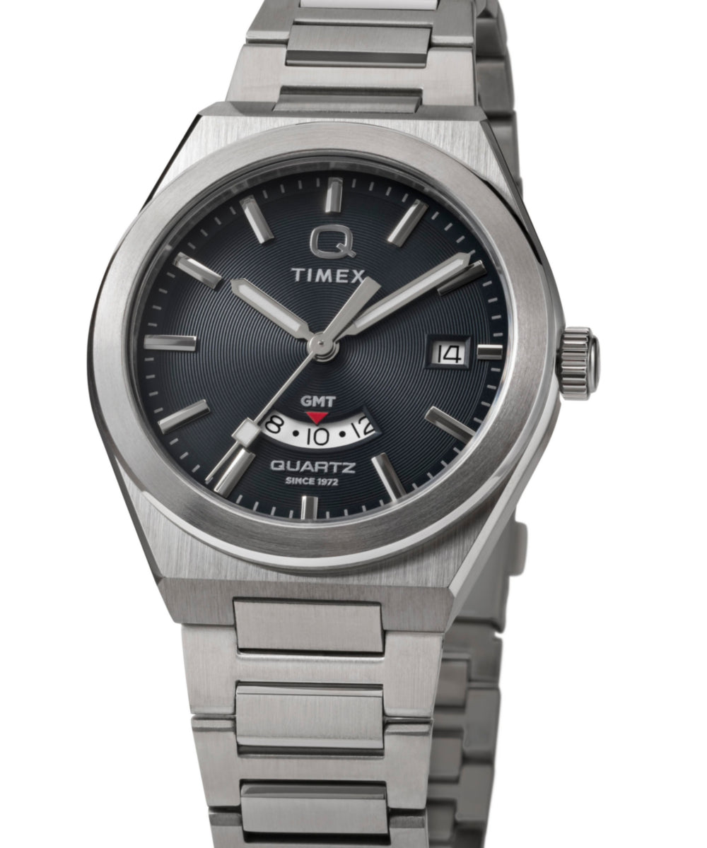 最終値下げ！　Q TIMEX コンチネンタル GMT Q Timex® Continental GMT 39mm Stainless Steel Bracelet Watch