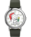 TW2Y12400 Timex x Peanuts® Weekender Holiday Dial 40mm Leather Strap Watch Primary Image