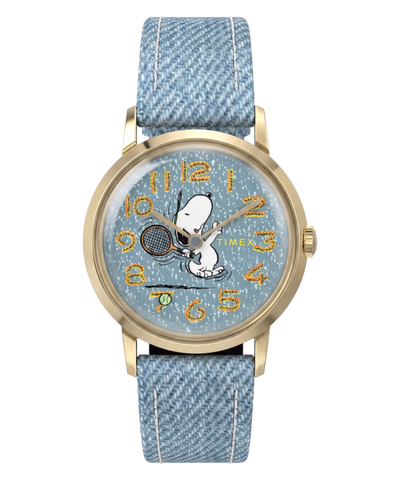 TW2Y12500 Peanuts® x Timex Marlin® 1965 Reissue Inspired Snoopy Tennis 34mm Fabric Strap Watch Primary Image