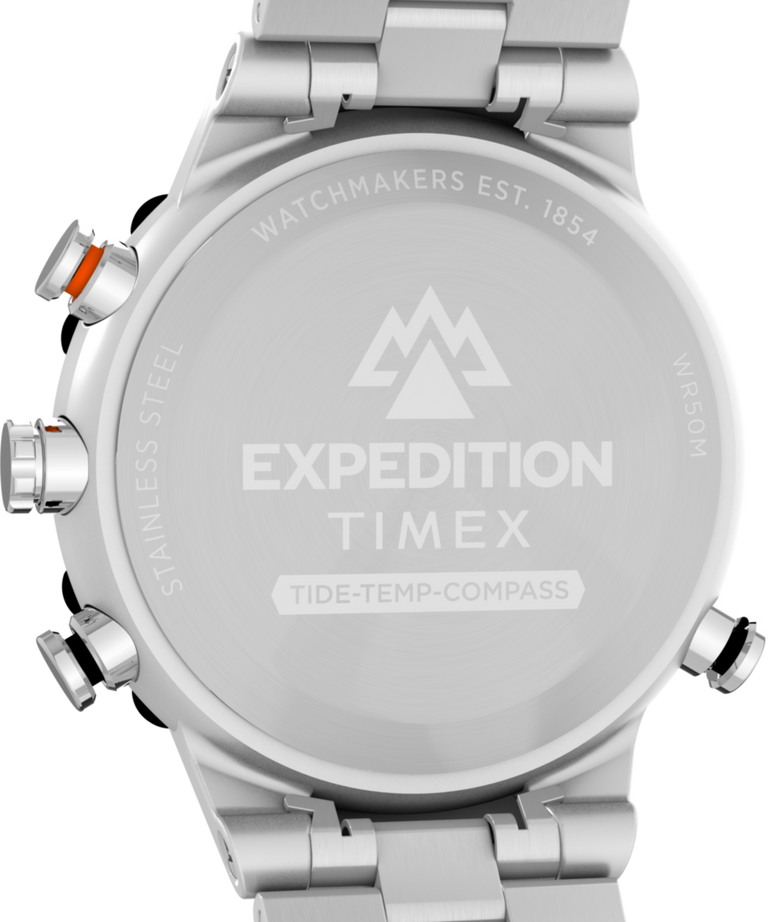 TW2Y12900 Expedition Tide-Temp-Compass 45mm Stainless Steel Bracelet Watch Caseback Image