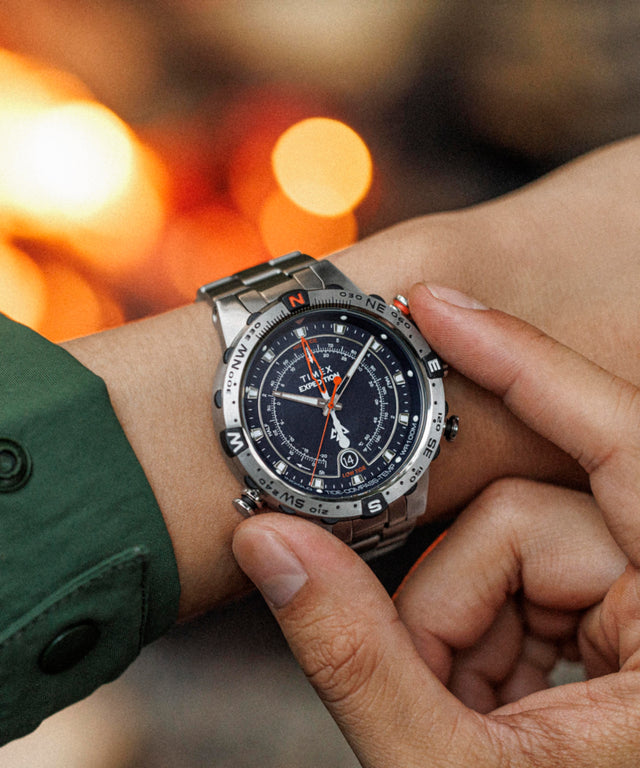 TW2Y12900 Expedition Tide-Temp-Compass 45mm Stainless Steel Bracelet Watch Primary Wrist Image