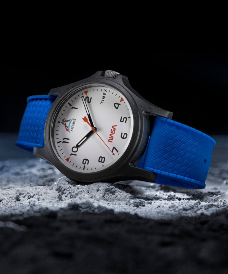 TW2Y13100 Timex Main Street NASA Artemis 40mm Silicone Strap Watch Campaign Key Silhouettes (Beauty shots) Image