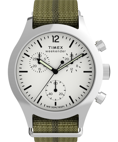 TW2Y15700 Timex Weekender New England Chronograph 40mm Eco-Conscious Fabric Strap Watch Primary Image