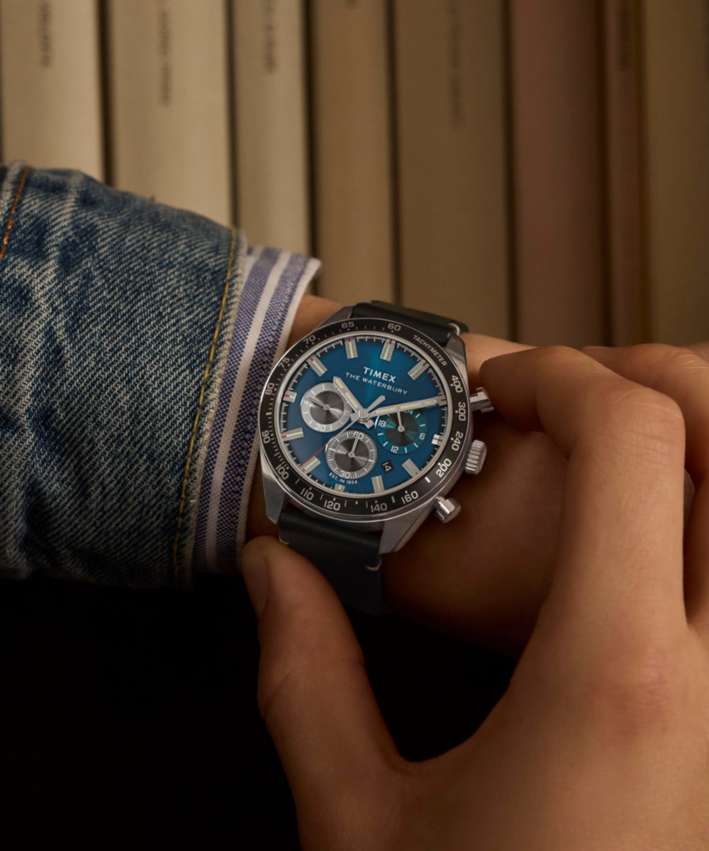 Waterbury Traditional Chronograph 41mm Leather Strap Watch