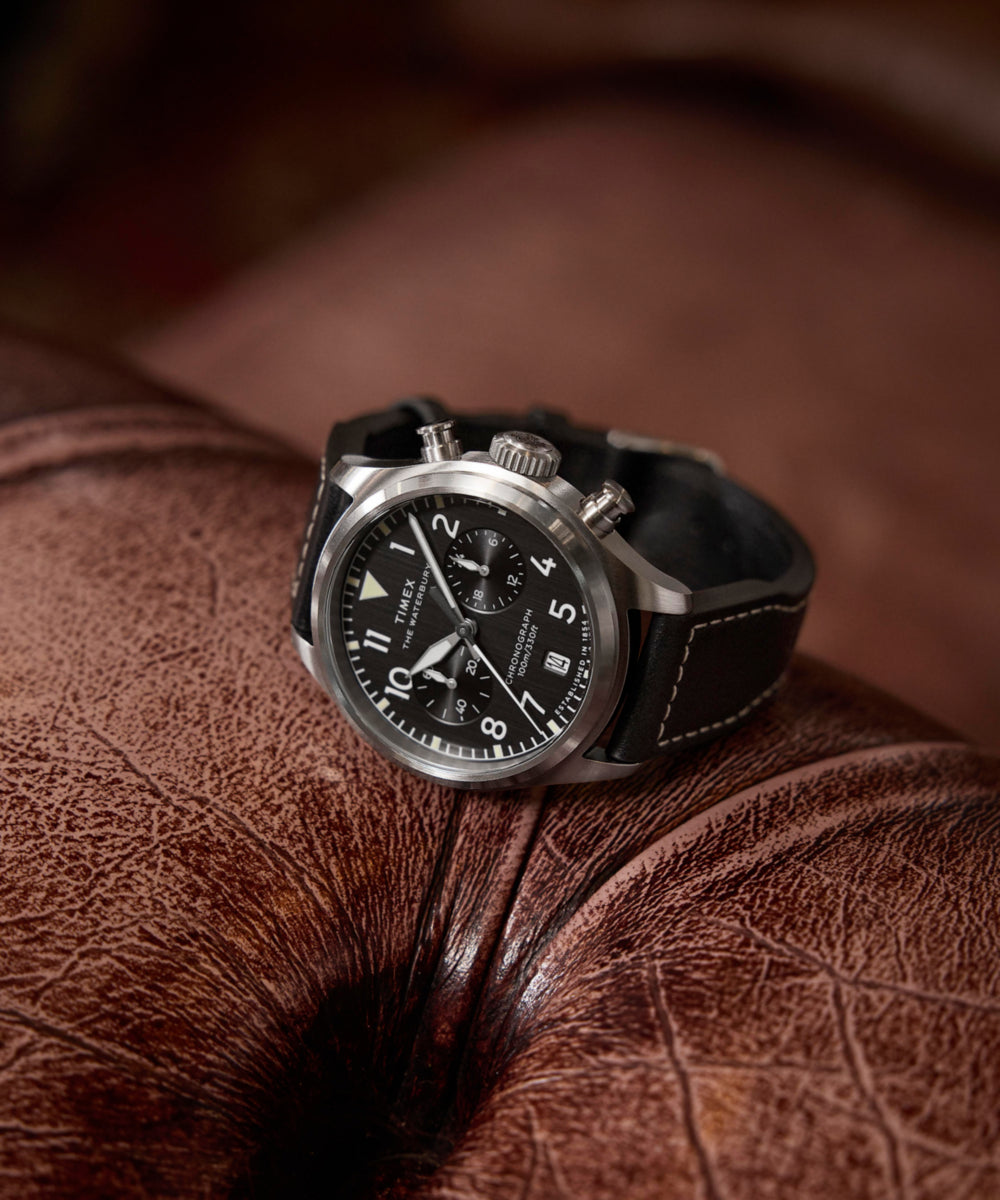 あゆーしか　WATERBURY　1878年製　置時計　C　R8611 Waterbury Ace Chronograph 41mm Leather Strap Watch - TW2Y19000