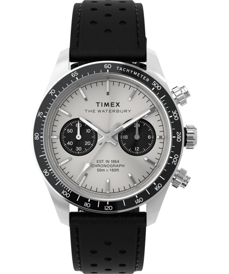 TW2Y19300 Waterbury Heritage Chronograph 39mm Leather Strap Watch  Primary Image