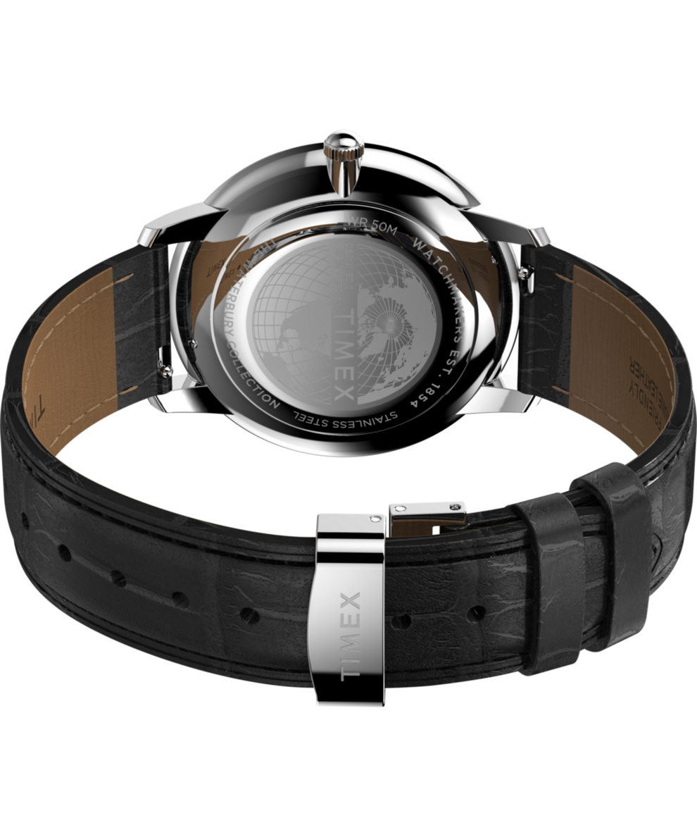 TW2Y23100 Waterbury Metropolitan Sub-Second 39mm Leather Strap Watch  Caseback with Attachment Image