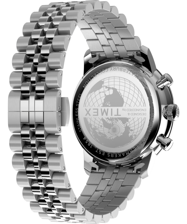 TW2Y23400 Waterbury Metropolitan Chronograph 41mm Stainless Steel Bracelet Watch Caseback with Attachment Image