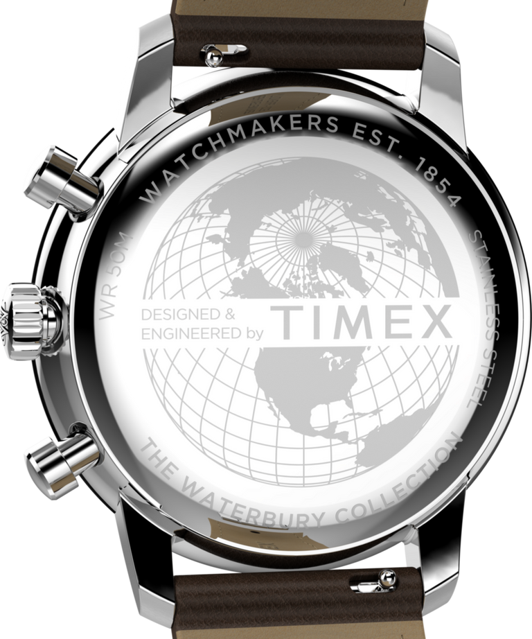 TW2Y23500 Waterbury Metropolitan Chronograph 41mm Leather Strap Watch  Caseback Image
