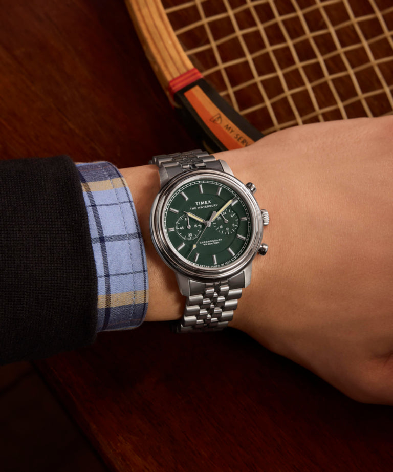 TW2Y23600 Waterbury Metropolitan Chronograph 41mm Stainless Steel Bracelet Watch Alt Wrist Shot 1 Image