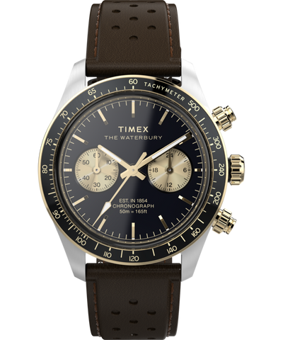 TW2Y24100 Waterbury Heritage Chronograph 39mm Leather Strap Watch  Primary Image