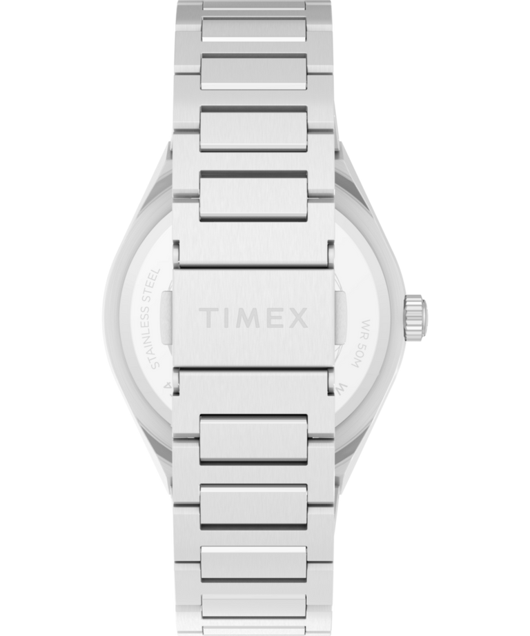 TW2Y25000 Q Timex® Continental Day and Date 39mm Stainless Steel Bracelet Watch Strap Image