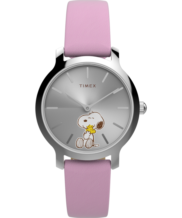 TW2Y26000 Peanuts® x Timex Transcend Snoopy Hug 31mm Leather Strap Watch Primary Image
