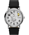 TW2Y31000 Peanuts® x Timex Weekender Snoopy Dancing 38mm Leather Strap Watch Primary Image